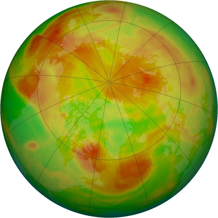 Arctic ozone map for 24 May 1982